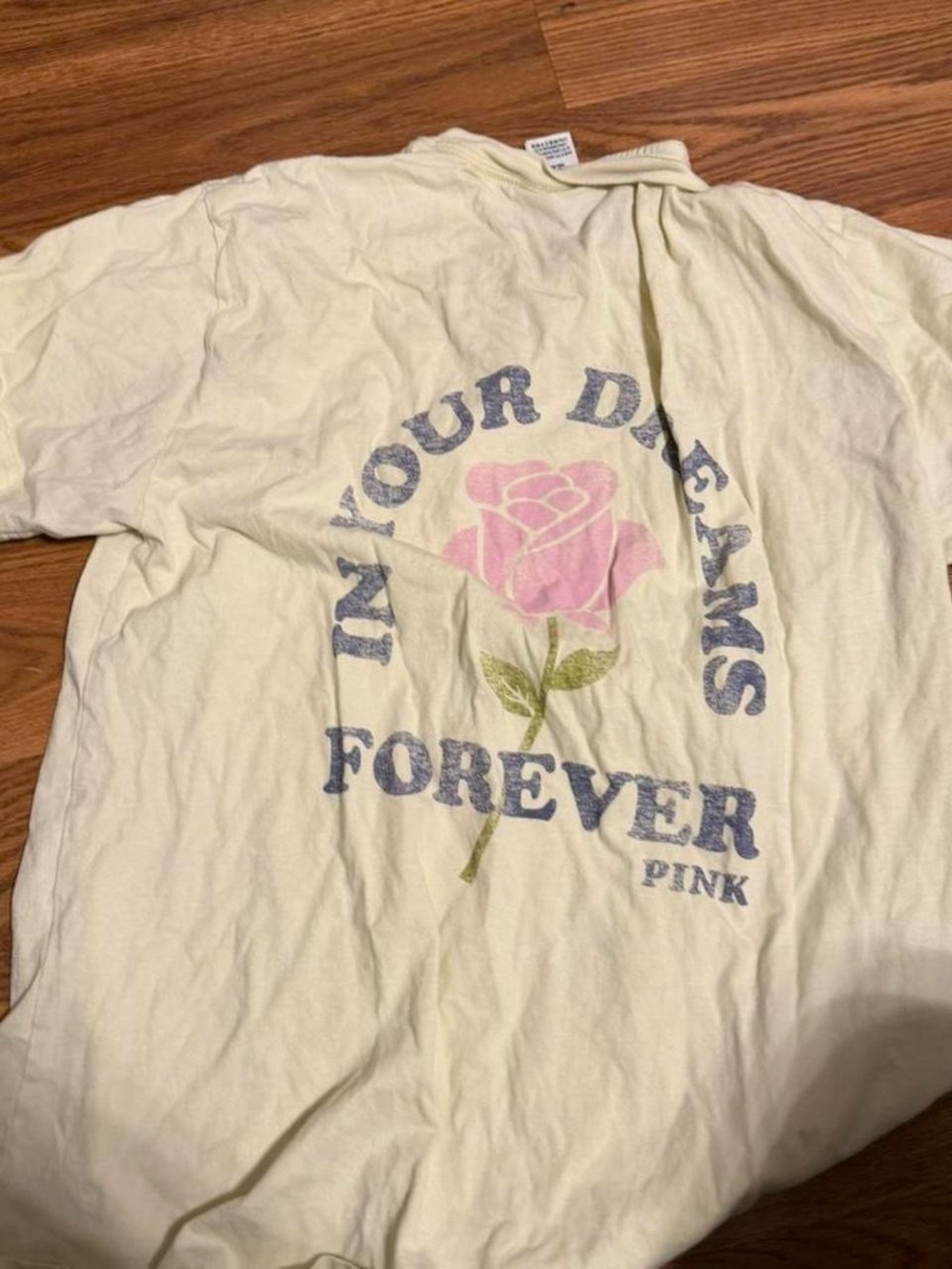 PINK Victoria's Secret Cream Short Sleeve Top